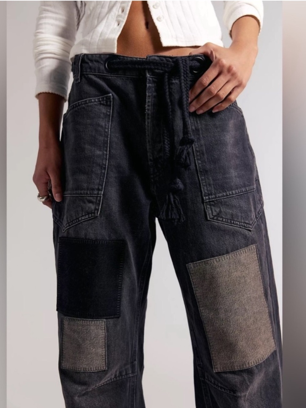 NWOT Free People Moxie Pull-On Barrel Jeans